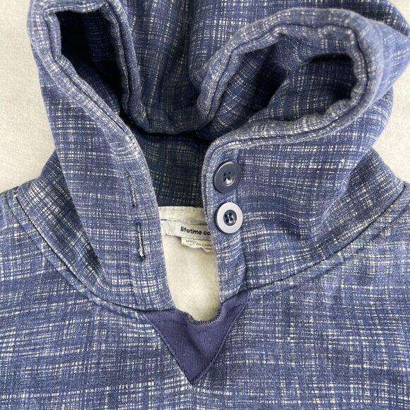 Vintage Lifetime Collective Hoodie Mens L Blue Crosshatch Pullover Fleece Lined - Picture 3 of 10